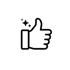 Obraz premium Thumbs up icon with sparkles symbolizing approval success or positive feedback Simple design Great for social media or website illustrations
