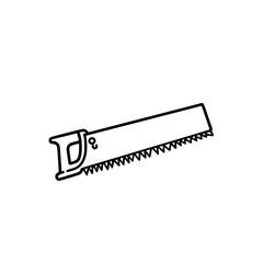 Fototapeta premium Hand saw icon with a handle and serrated blade A simple tool for cutting wood essential for woodworking and construction projects