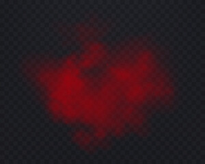 Realistic red smoke or haze on a transparent background. Magic fog, vapor. Vector illustration © Elena