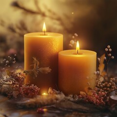Cozy Candlelight Ambiance: Elegant Wax Décor for Autumn and Winter Serenity
