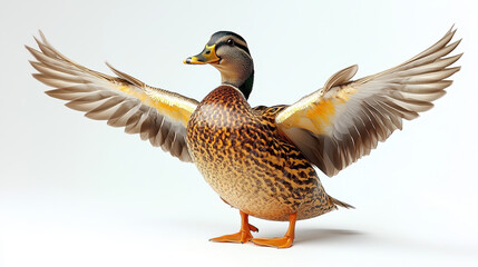 Mallard Duck in Flight: A striking capture of a mallard duck mid-flight, wings fully spread, showcasing the vibrant plumage in a moment of natural beauty.