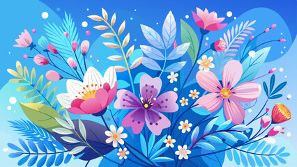Soft blue spring floral background
