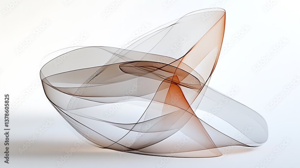 Aufkleber an abstract digital rendering features flowing ribbons and colored lines