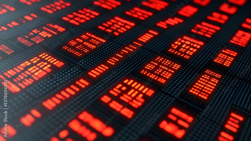 Aufkleber abstract digital of flashing buy and sell buttons in a trading interface representing market volatil