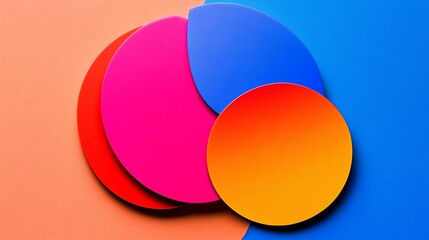 Colorful abstract design featuring overlapping circles and varied color gradients