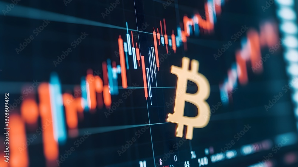 Aufkleber digital wallet with cryptocurrency and market data visualization
