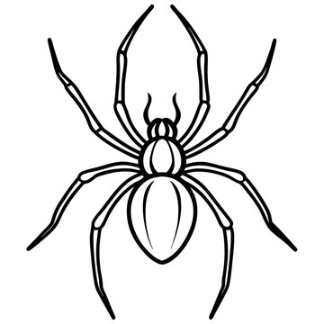 black spider outline clip art preview