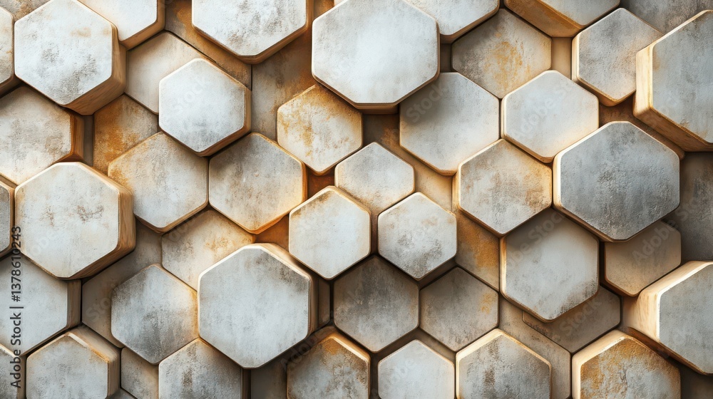 Poster elegant abstract background made of 3d hexagon shapes with a refined texture