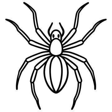 black spider outline clip art preview