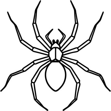 black spider outline clip art preview
