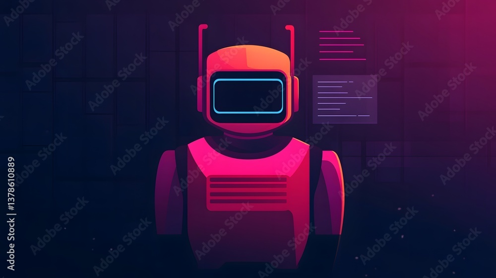 Aufkleber chatbot futuristic digital interface smart assistant responding to messages