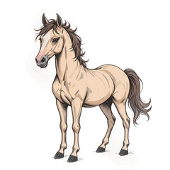 horse isolated on white background 
