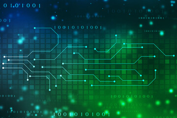 Abstract futuristic circuit board Illustration, Circuit board with various technology elements. Abstract Futuristic technology lines