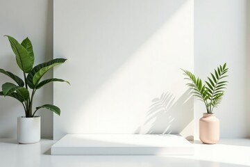 Clean, minimalist white backdrop for product display, bright, texture, cosmetic