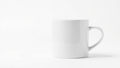 Fototapeta premium Clean white ceramic mug isolated on white background, coffee, minimalist, home