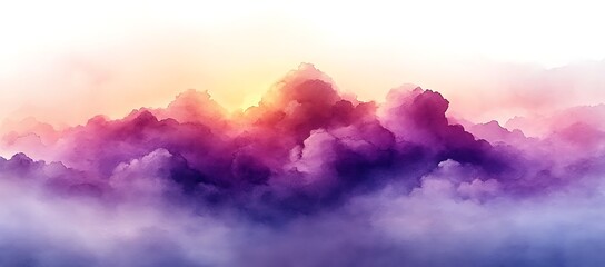 Fototapeta premium Enchanted Cloudscape: A Dreamlike Sunset Over a Sea of Purple and Pink Clouds