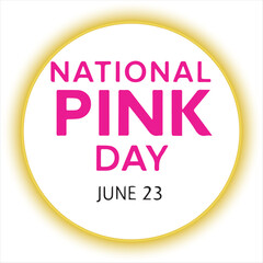 National Pink Day Celebration Background,Pink Heart with National Pink Day Text,Vibrant National Pink Day Vector Design,Minimalist National Pink Day Poster,National Pink Day Greeting Card Design