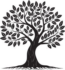 vector tree silhouette, tree vector illustration, tree vector isolated on white background