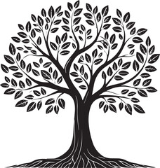 Fototapeta premium vector tree silhouette, tree vector illustration, tree vector isolated on white background
