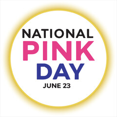 National Pink Day Celebration Background,Pink Heart with National Pink Day Text,Vibrant National Pink Day Vector Design,Minimalist National Pink Day Poster,National Pink Day Greeting Card Design