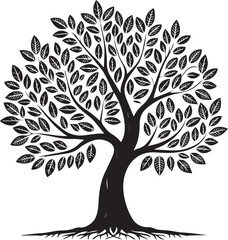 Obraz premium vector tree silhouette, tree vector illustration, tree vector isolated on white background