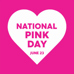 National Pink Day Celebration Background,Pink Heart with National Pink Day Text,Vibrant National Pink Day Vector Design,Minimalist National Pink Day Poster,National Pink Day Greeting Card Design