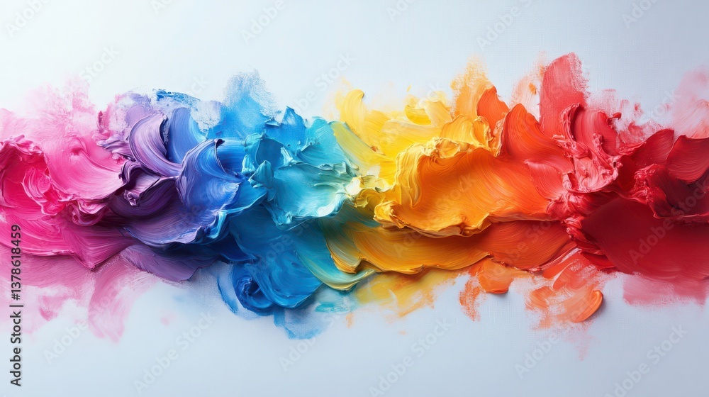 Poster chromatic harmony: a blend of textured hues in a visually striking gradient