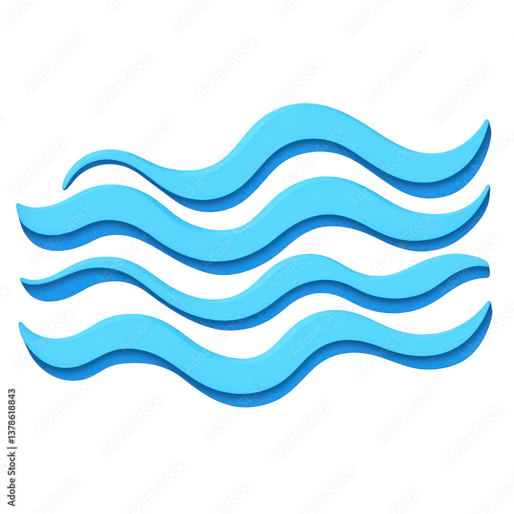 Poster a curved blue wave patterns create flowing, abstract design on transparency background, evoking sens