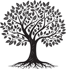 Obraz premium vector tree silhouette, tree vector illustration, tree vector isolated on white background