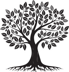 Obraz premium vector tree silhouette, tree vector illustration, tree vector isolated on white background