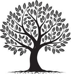 Obraz premium vector tree silhouette, tree vector illustration, tree vector isolated on white background
