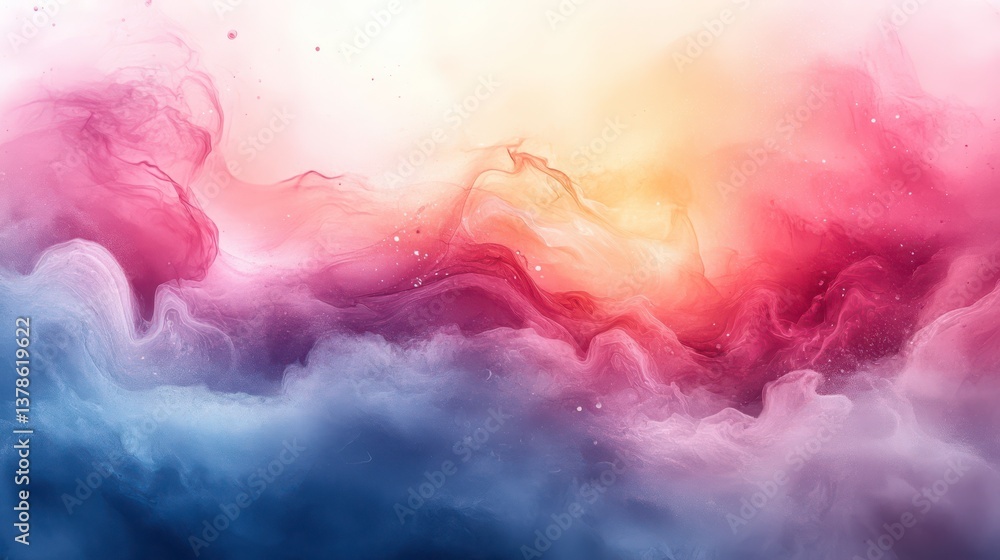 Poster vivid and mesmerizing abstract background featuring ethereal waves of color
