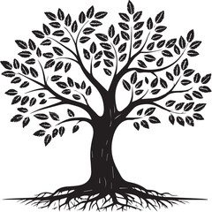 Obraz premium vector tree silhouette, tree vector illustration, tree vector isolated on white background