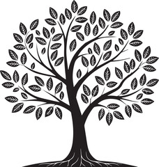 Obraz premium vector tree silhouette, tree vector illustration, tree vector isolated on white background