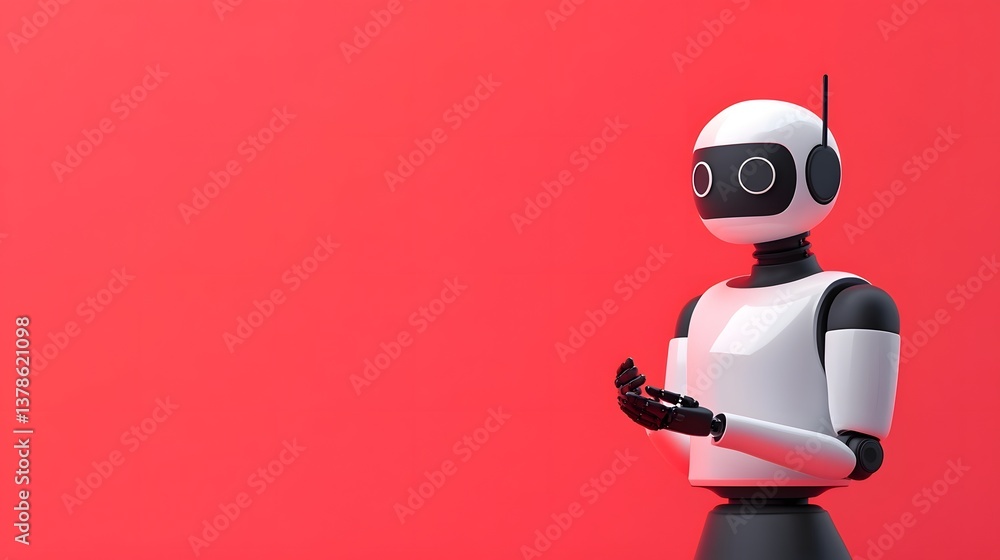Poster ai-powered chatbot assistant helping users in a futuristic conversation