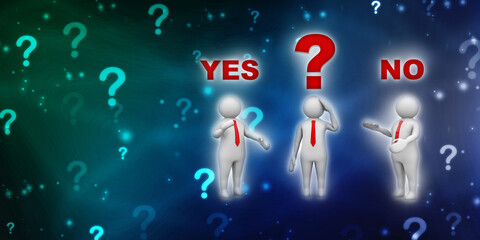 Question Mark and Globe in digital background. 3d rendering