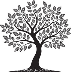 Obraz premium vector tree silhouette, tree vector illustration, tree vector isolated on white background
