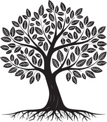 Obraz premium vector tree silhouette, tree vector illustration, tree vector isolated on white background