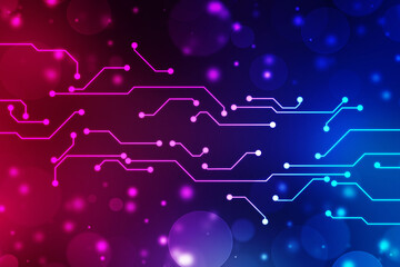 Abstract futuristic circuit board Illustration, Circuit board with various technology elements. Abstract Futuristic technology lines