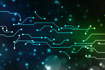 Abstract futuristic circuit board Illustration, Circuit board with various technology elements. Abstract Futuristic technology lines