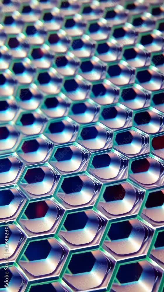 Fototapete a close up of a hexagonal pattern. the pattern is made up of many small hexagons