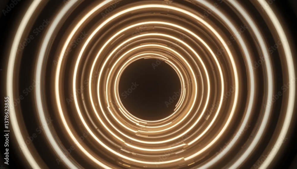 Poster dynamic light tunnel display urban environment digital art installation futuristic design abstract v