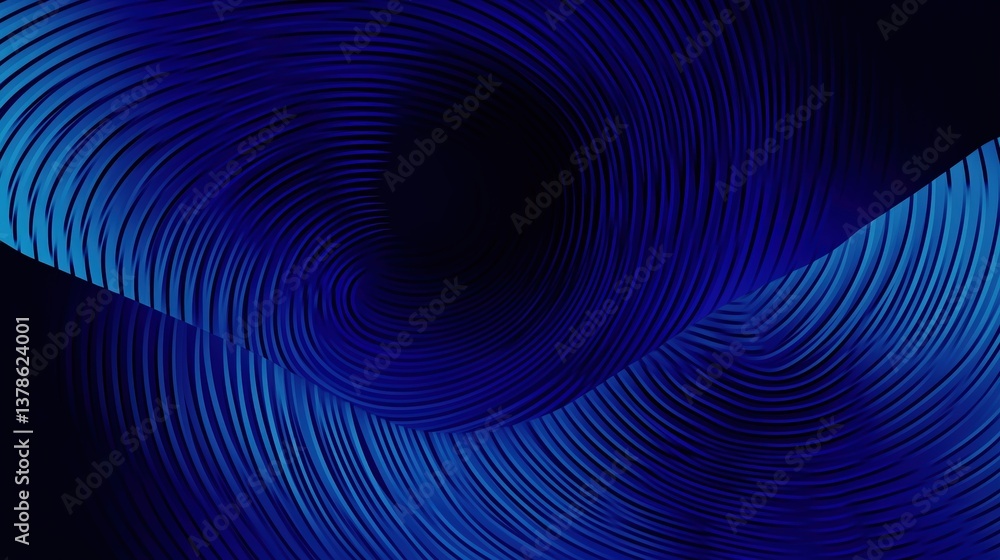 Poster a swirling abstract pattern in shades of blue, creating a dynamic and fluid visual effect.
