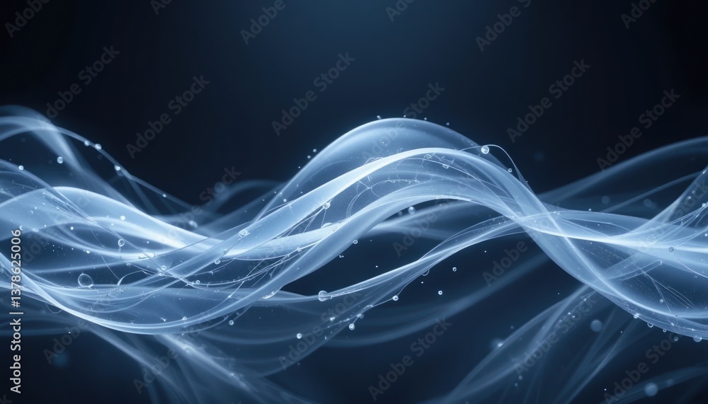 Poster flowing water waves abstract visuals digital art studio environment close-up viewpoint fluid dynamic
