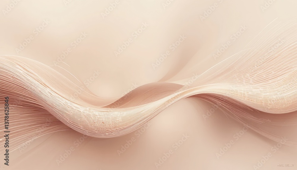 Poster flowing textile fabric studio abstract art soft color palette close-up view elegance and motion in d