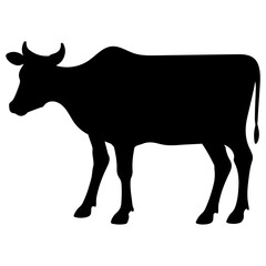 Cow clip art design on plain white transparent isolated background for card, shirt, hoodie, sweatshirt, apparel, card, tag, mug, icon, poster or badge