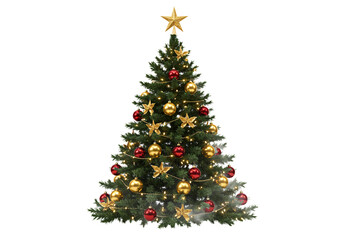 Fototapeta premium Christmas tree isolated on white