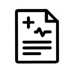 Obraz premium Medical report icon design in simple style with black outline