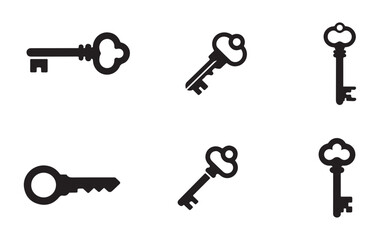 Vintage key icon set. Key vector icon. Key symbol