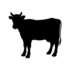 Cow clip art design on plain white transparent isolated background for card, shirt, hoodie, sweatshirt, apparel, card, tag, mug, icon, poster or badge